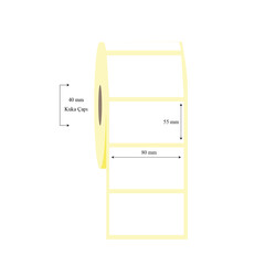  - 80mm x 55mm Tekli PP Opak Etiket