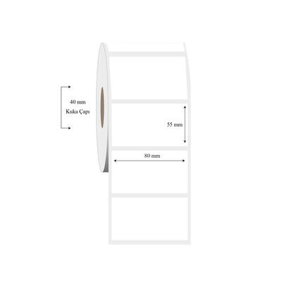 80mm x 55mm Tekli PP Şeffaf Etiket - 1
