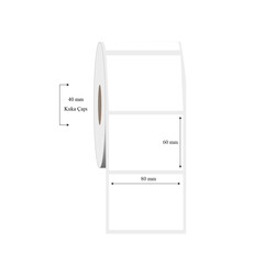 80mm x 60mm Tekli PP Şeffaf Etiket - 