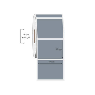 80mm x 60mm Tekli Silvermat Etiket - 1