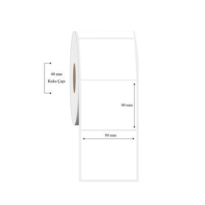 80mm x 80mm Tekli PP Şeffaf Etiket - 1