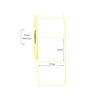 80mm x 80mm Tekli Termal Etiket - 1