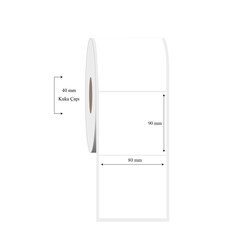 80mm x 90mm Tekli PP Şeffaf Etiket - 