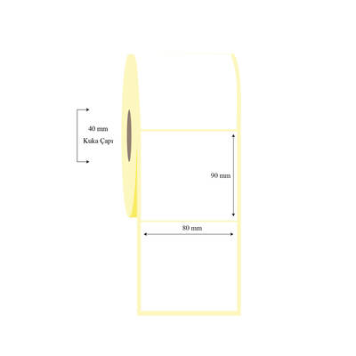 80mm x 90mm Tekli Termal Etiket - 1