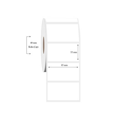 85mm x 55mm Tekli PP Şeffaf Etiket - 1