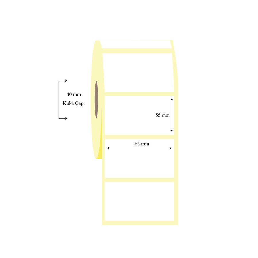 85mm x 55mm Tekli Termal Etiket