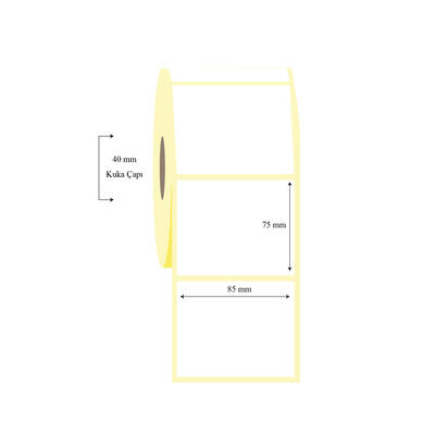 85mm x 75mm Tekli Kuşe Etiket - 1