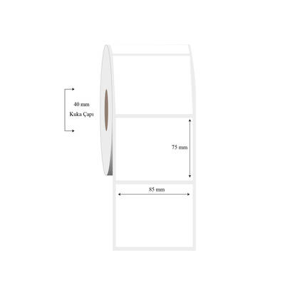 85mm x 75mm Tekli PP Şeffaf Etiket - 1