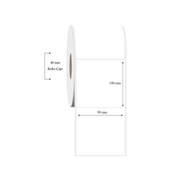 90mm x 100mm Tekli PP Şeffaf Etiket - 