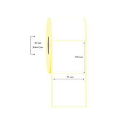 90mm x 100mm Tekli Termal Etiket - 