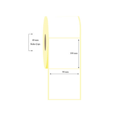 90mm x 100mm Tekli Termal Etiket - 1