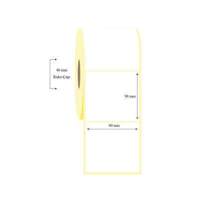 90mm x 90mm Tekli Termal Etiket - 1