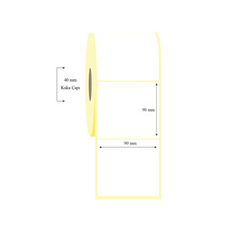 90mm x 90mm Tekli Wellum Etiket - 