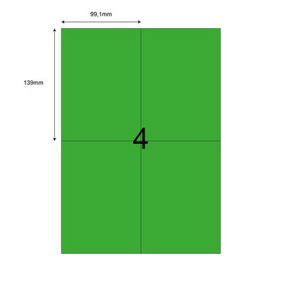 99,1mm x 139mm Yeşil Lazer Etiket - 1