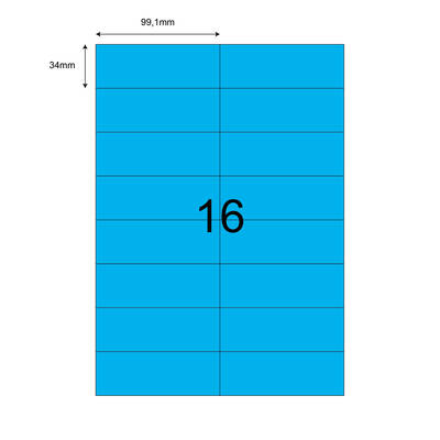 99,1mm x 34mm Mavi Lazer Etiket - 1