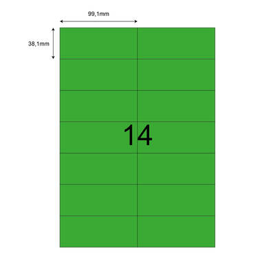 99,1mm x 38,1mm Yeşil Lazer Etiket - 1