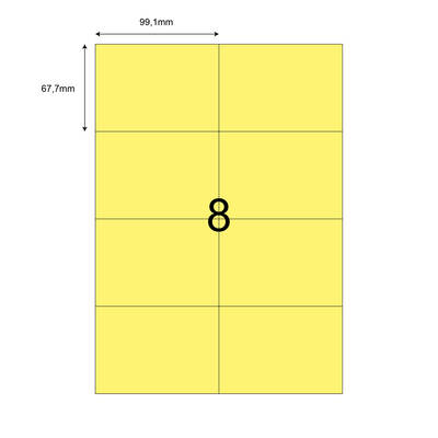 99,1mm x 67,7mm Sarı Lazer Etiket - 1