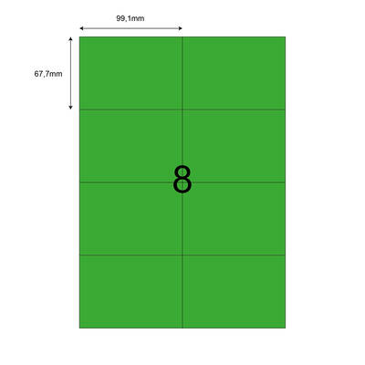 99,1mm x 67,7mm Yeşil Lazer Etiket - 1